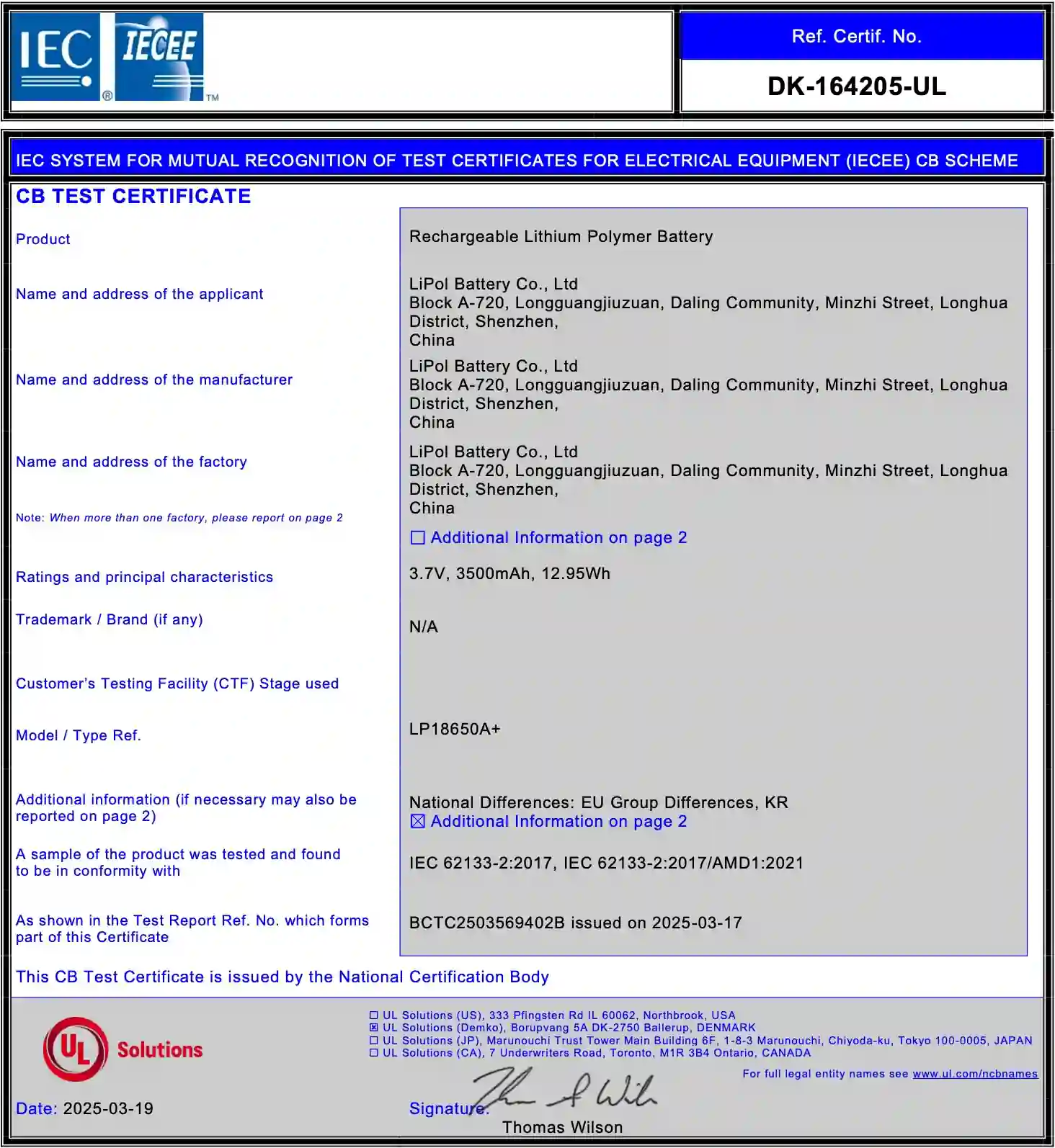 CE Certificate CE Certificate