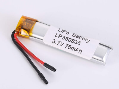 small LiPo Battery LP350835 3.7V 75mAh